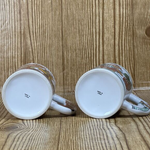 Vintage Alco Fancy Handle Teddy Bear Ceramic Christmas Mug in Box Set Of 2 - Picture 6 of 8